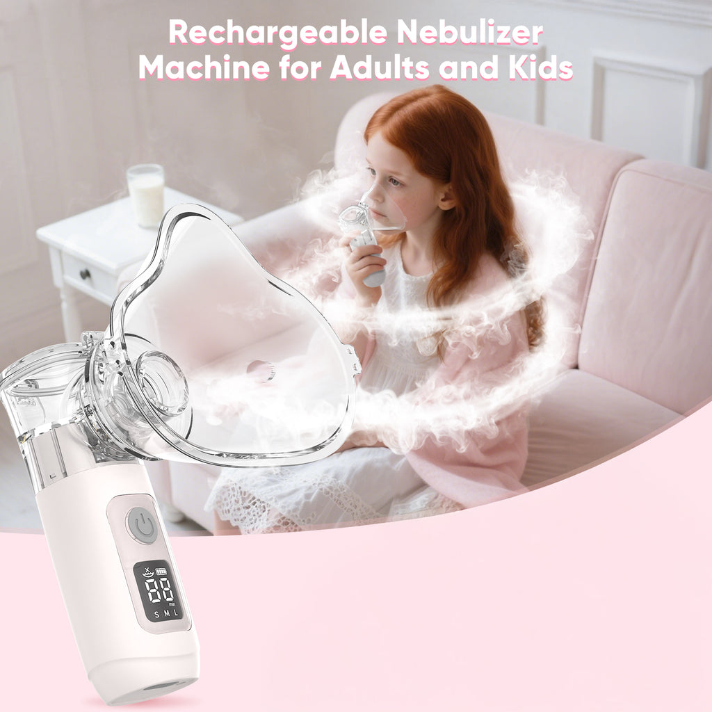 Ultrasonic Nebulizer, Model NE-520, Portable Nebulizer Machine with Mask, Mouthpiece and Accessories - Rechargeable Nebulizer for Home Use, Take-Along Nebulizer for Kids