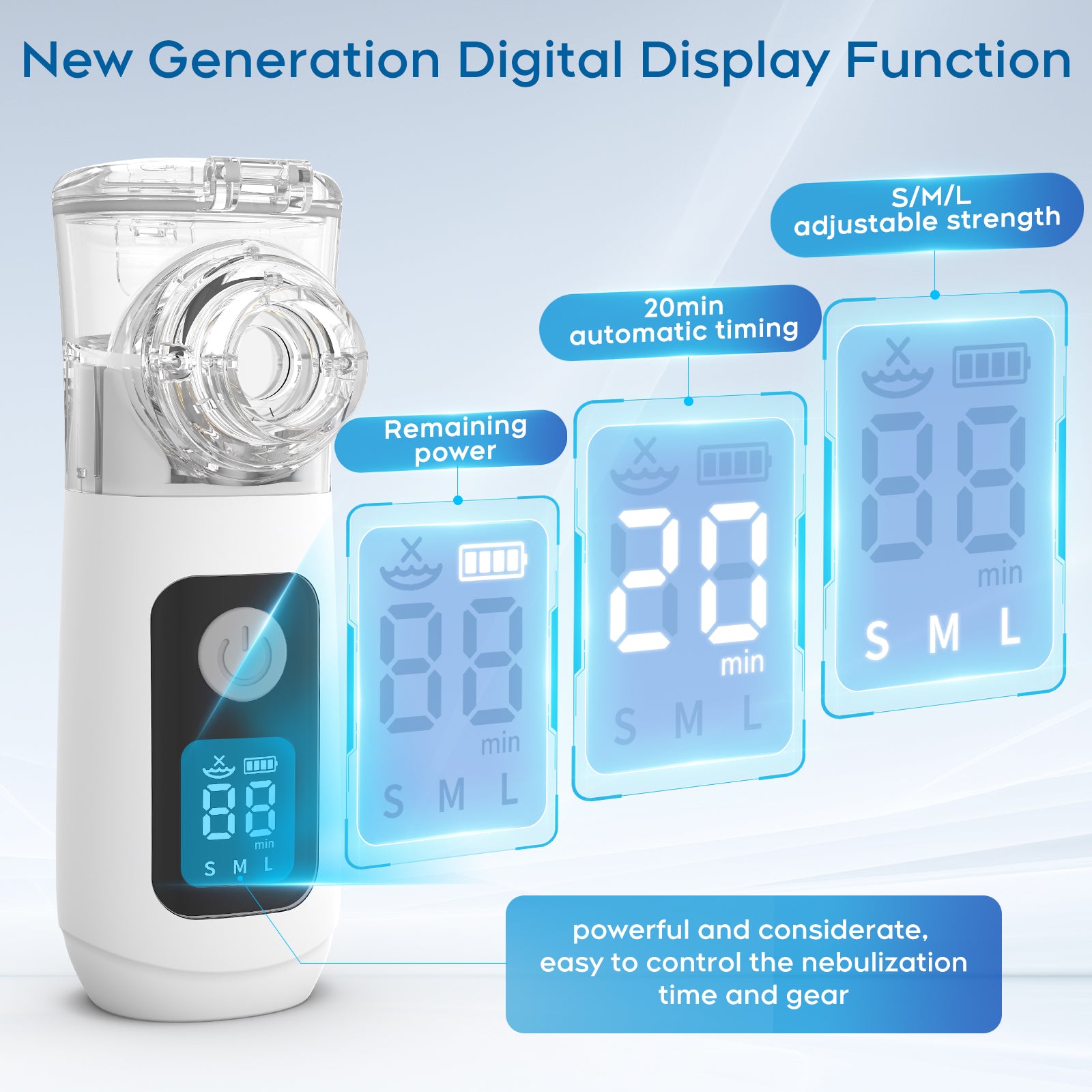 Ultrasonic Nebulizer, Model NE-520 - Portable Nebulizer, Nebulizers, Rechargeable Nebulizer Machine for Adults and Kids