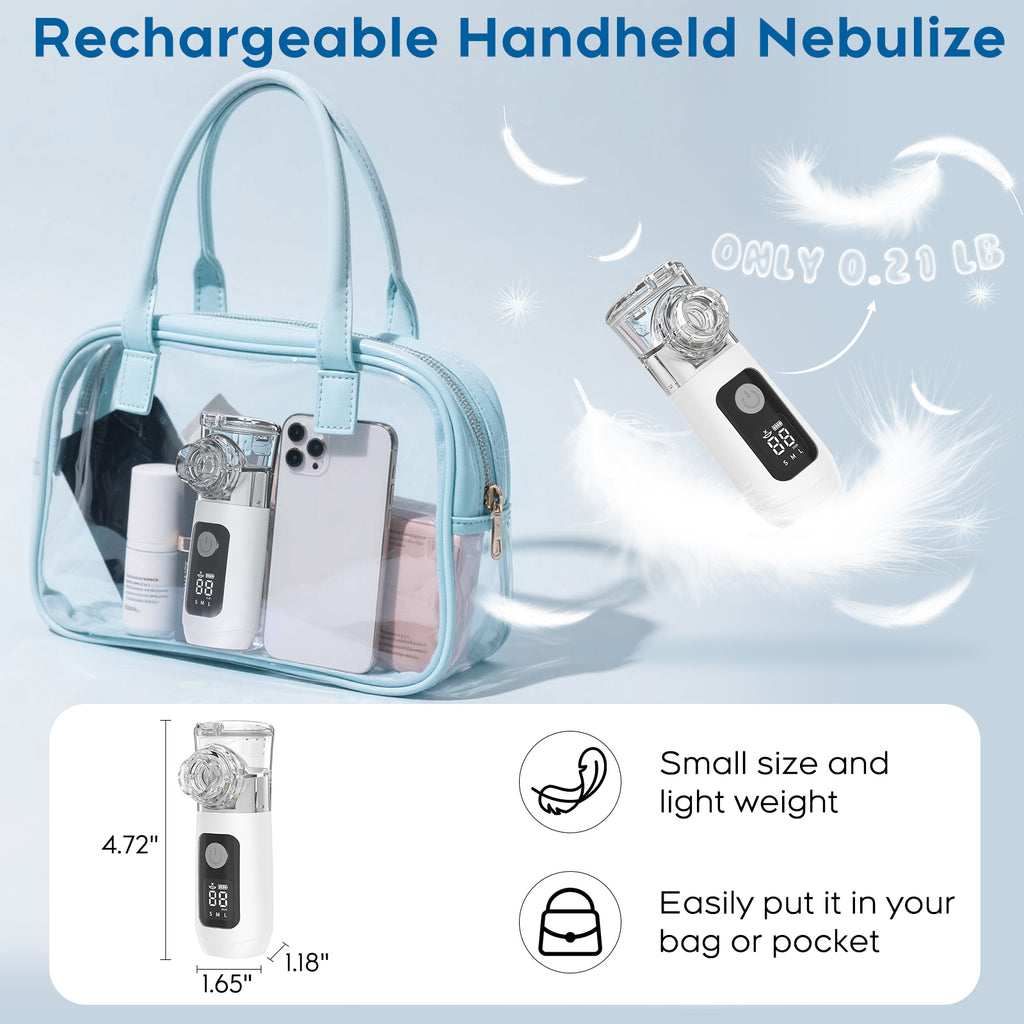 Ultrasonic Nebulizer, Model NE-520 - Portable Nebulizer, Nebulizers, Rechargeable Nebulizer Machine for Adults and Kids